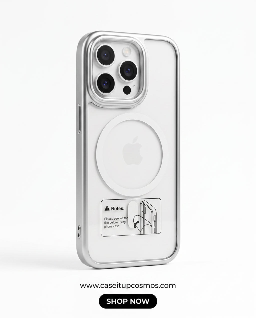 Cosmos™ Minimalist Clear Hybrid MagSafe Cover | Satin Metallic Bumper