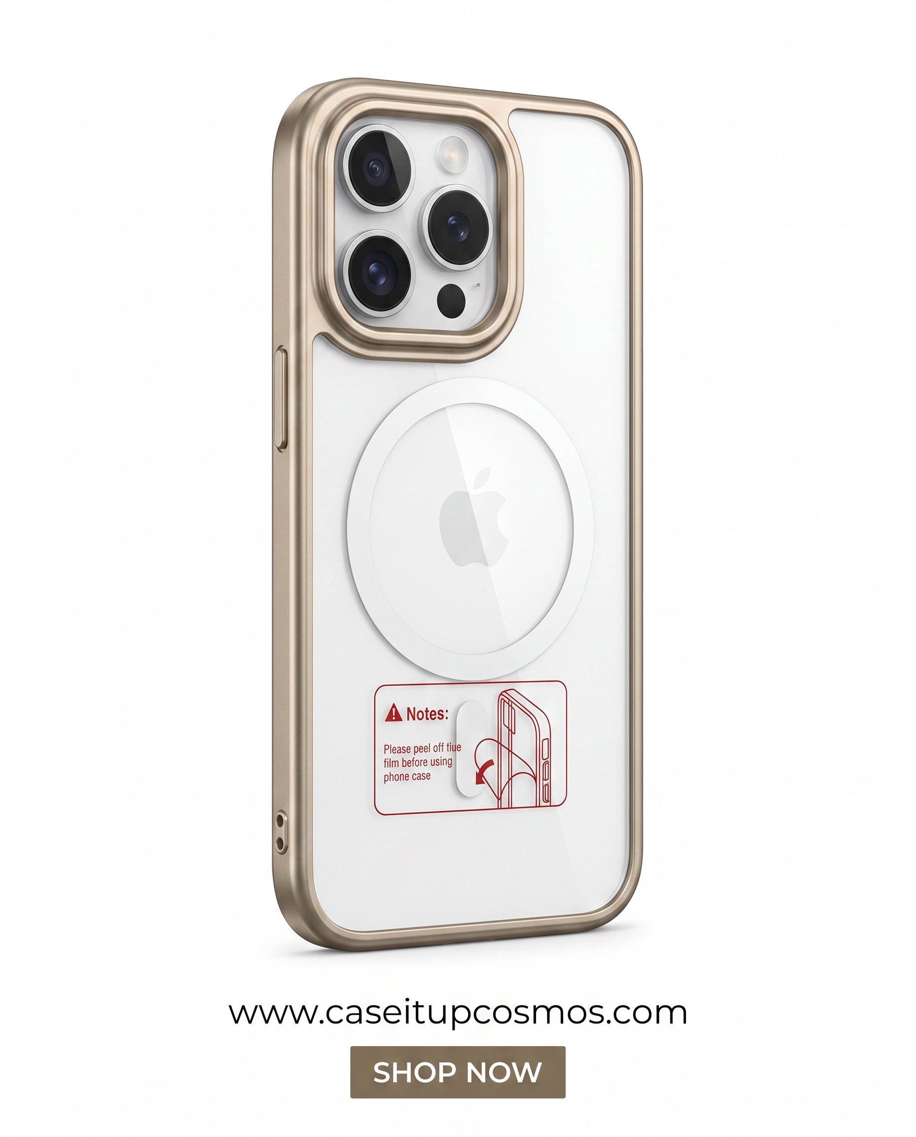 Cosmos™ Minimalist Clear Hybrid MagSafe Cover | Satin Metallic Bumper