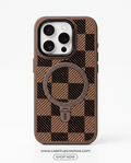 Cosmos™ Mocha Carbon Fiber MagSafe Kickstand iPhone Case