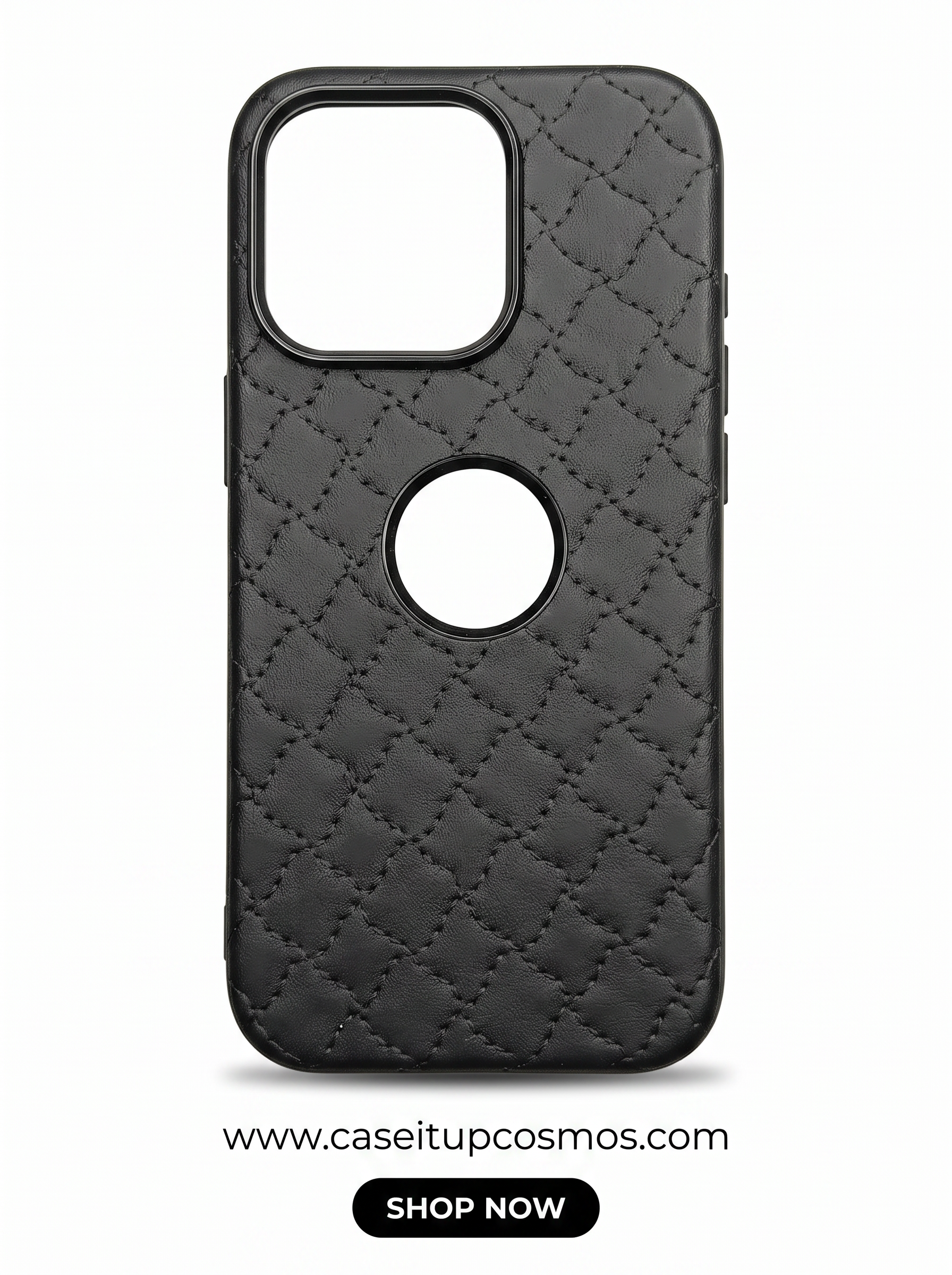 Cosmos™ Signature Quilted Leather iPhone Case | Luxury Diamond Stitch