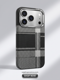 Monochrome Plaid Pixel MagSafe Case – Heritage Check Visor Edition