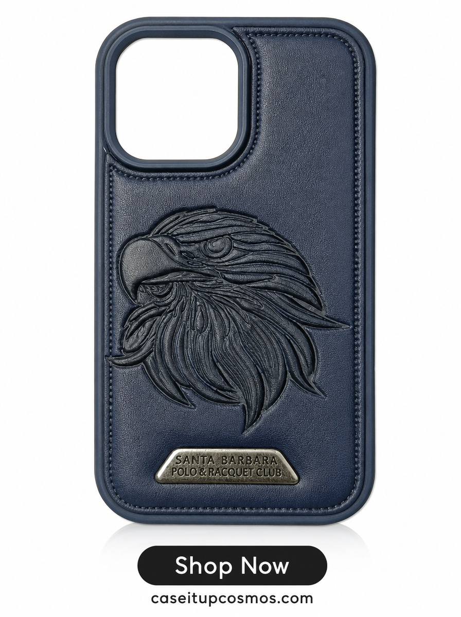 Santa Barbara Premium Eagle Embossed Leather Case – Luxury Shockproof Phone Cover