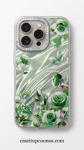 Floral Luxe Crystal Camera Phone Case – Premium Shockproof Transparent Cover