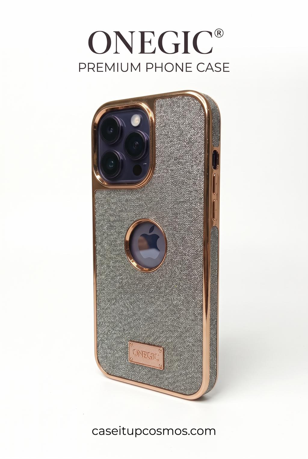 "ONEGIC® Luxury Shimmer Glitter & -Gold Electroplated Case for iPhone 14 Pro Max | Raised Camera Guard"