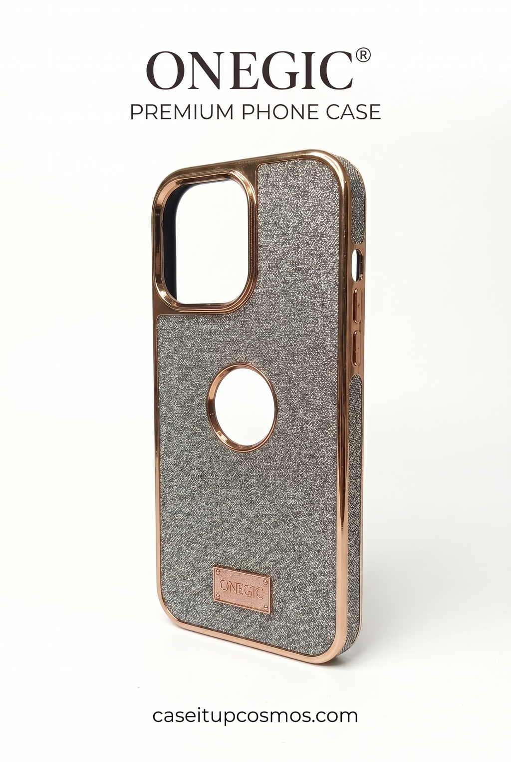 "ONEGIC® Luxury Shimmer Glitter & -Gold Electroplated Case for iPhone 14 Pro Max | Raised Camera Guard"