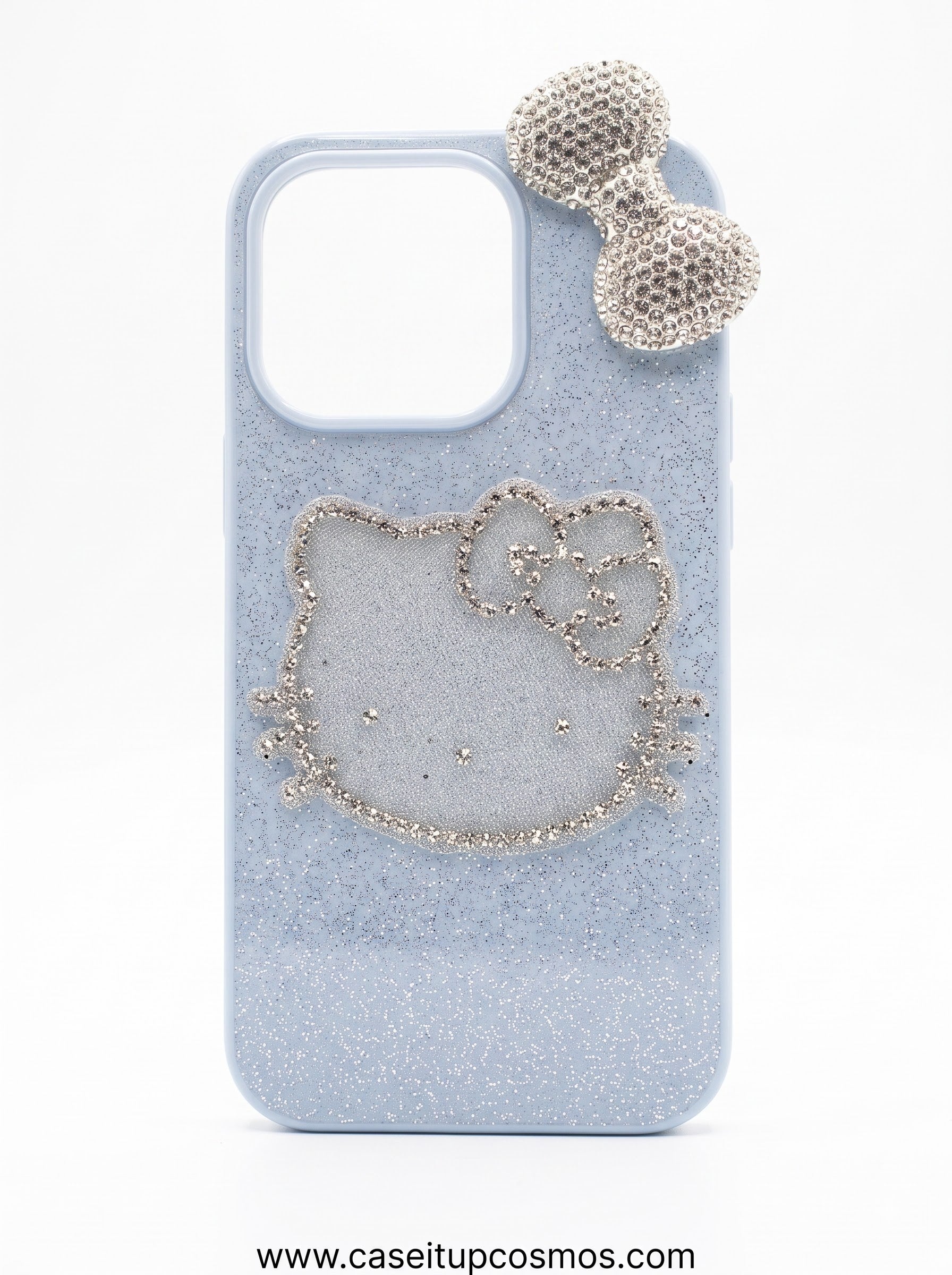 Y2K Hello Kitty Crystal Rhinestone Bow Glitter iPhone Cover