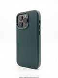 Executive Alpine Green Leather Case for iPhone | Soft Microfiber Lining