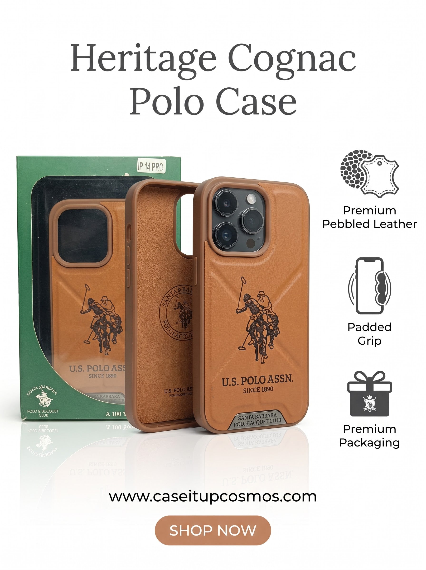 The Old Money Polo Heritage Edition Leather iPhone Case | Sculpted X-Grip