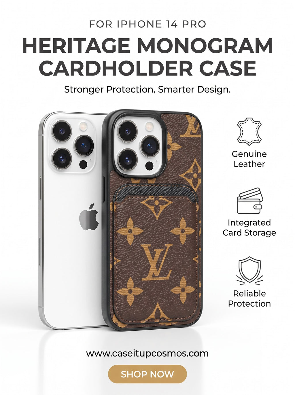 The Parisian Heritage Edition Monogram Cardholder Case for iPhone