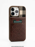 Santa Barbara Polo Monogram Leather Wallet Case for iPhone | Tartan Check