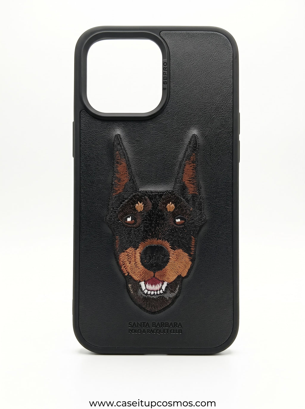 The Loyal Guardian Edition Embroidered Doberman Leather Case for iPhone