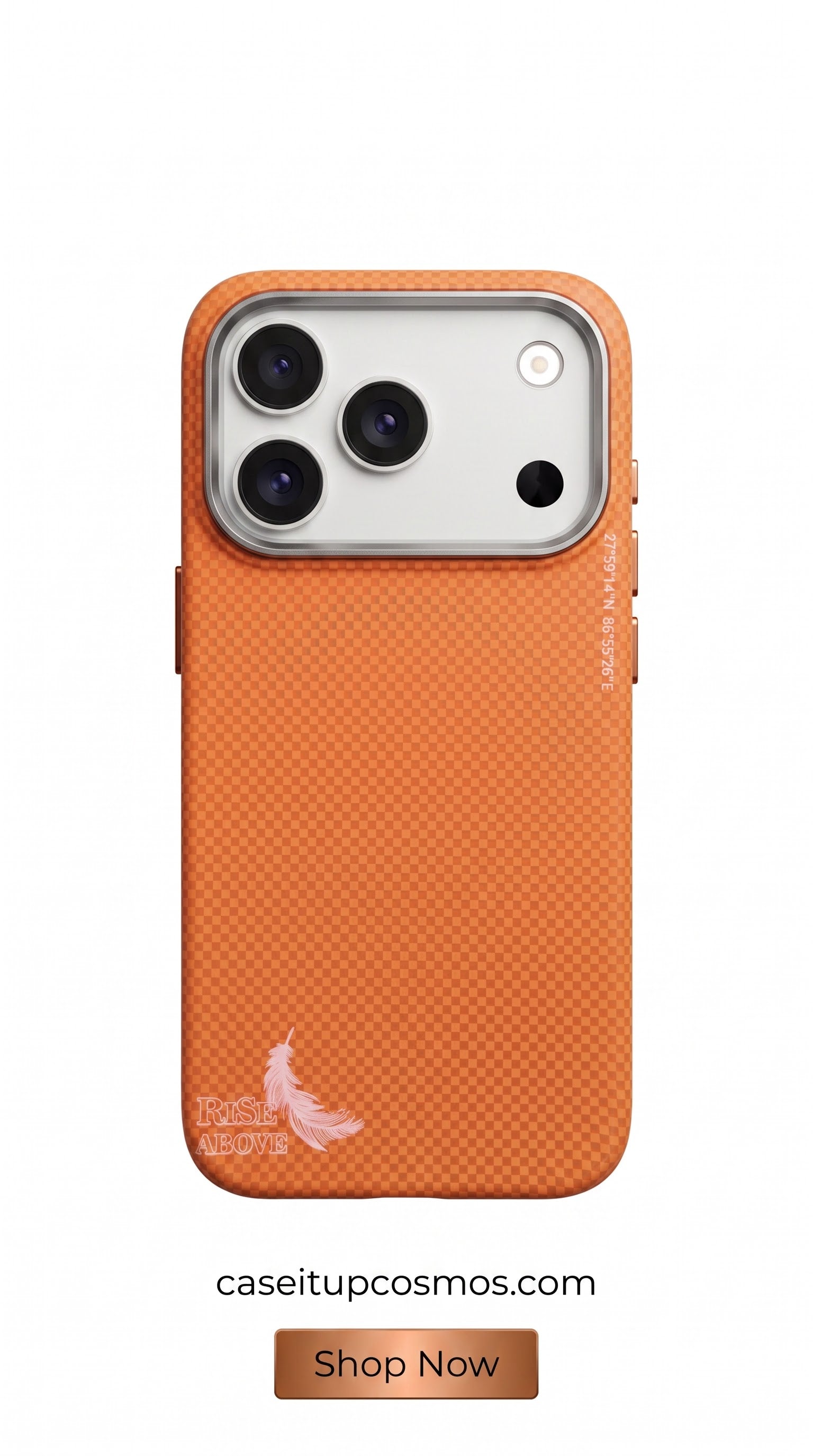 Rise Above Metallic Visor Case – Sunset Orange Pixel Edition