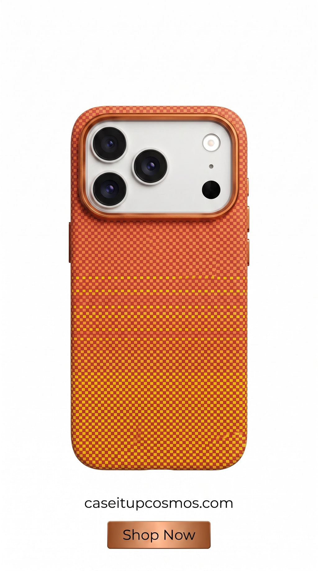 Sunset Pixel Grid MagSafe Case – Copper Visor Edition