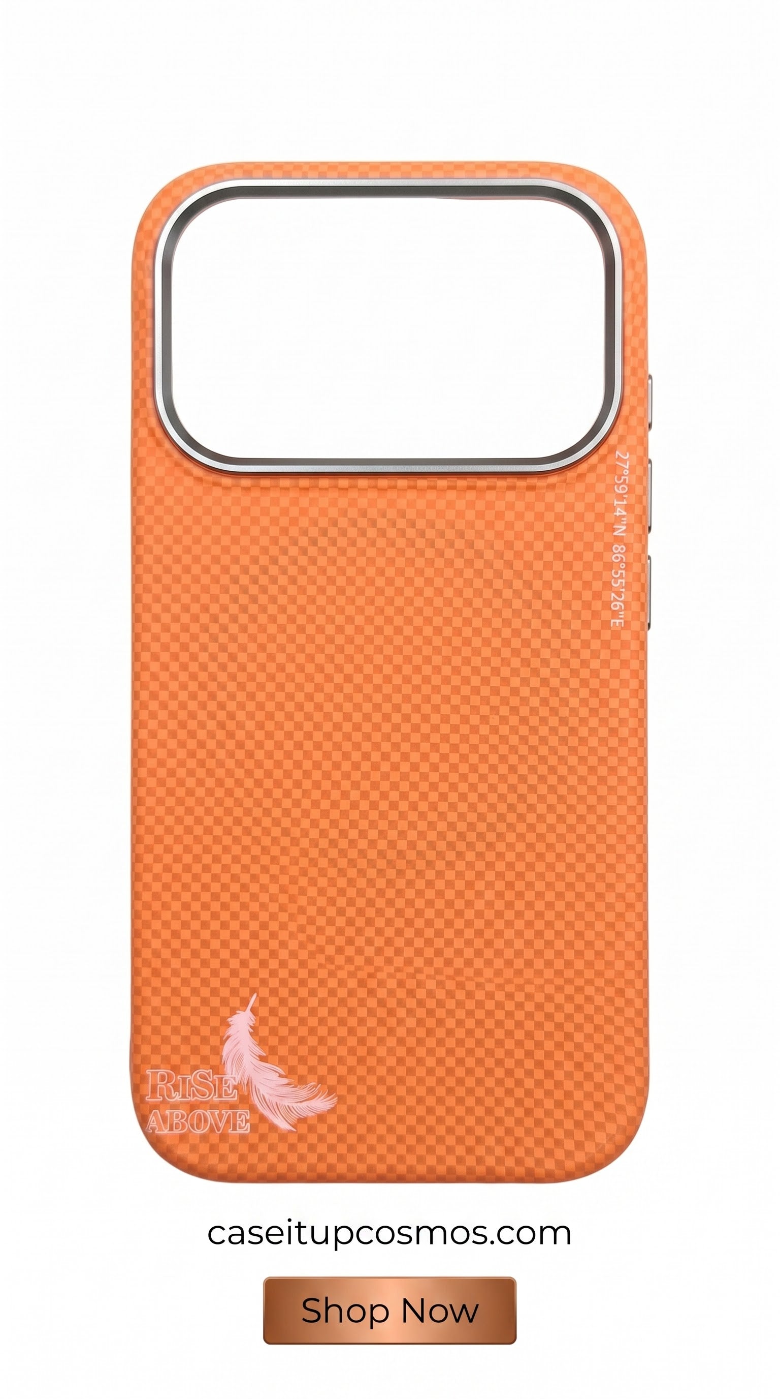 Rise Above Metallic Visor Case – Sunset Orange Pixel Edition
