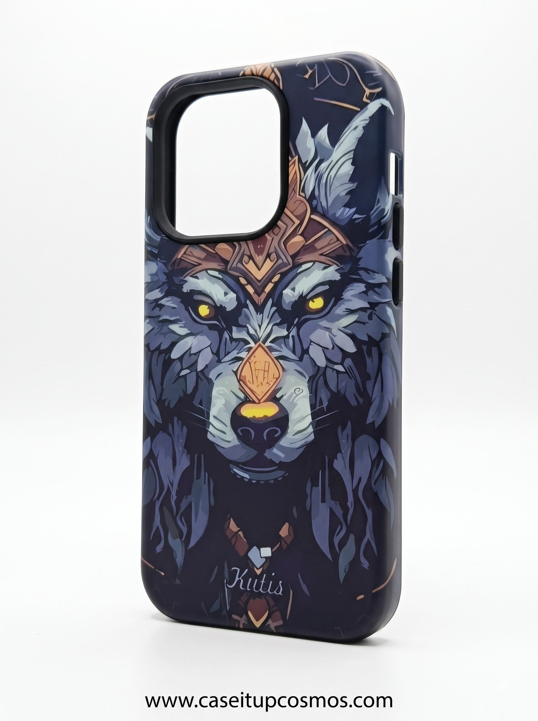 Nordic Mystic Wolf Crown Armor iPhone Cover | 3D Full-Wrap Print