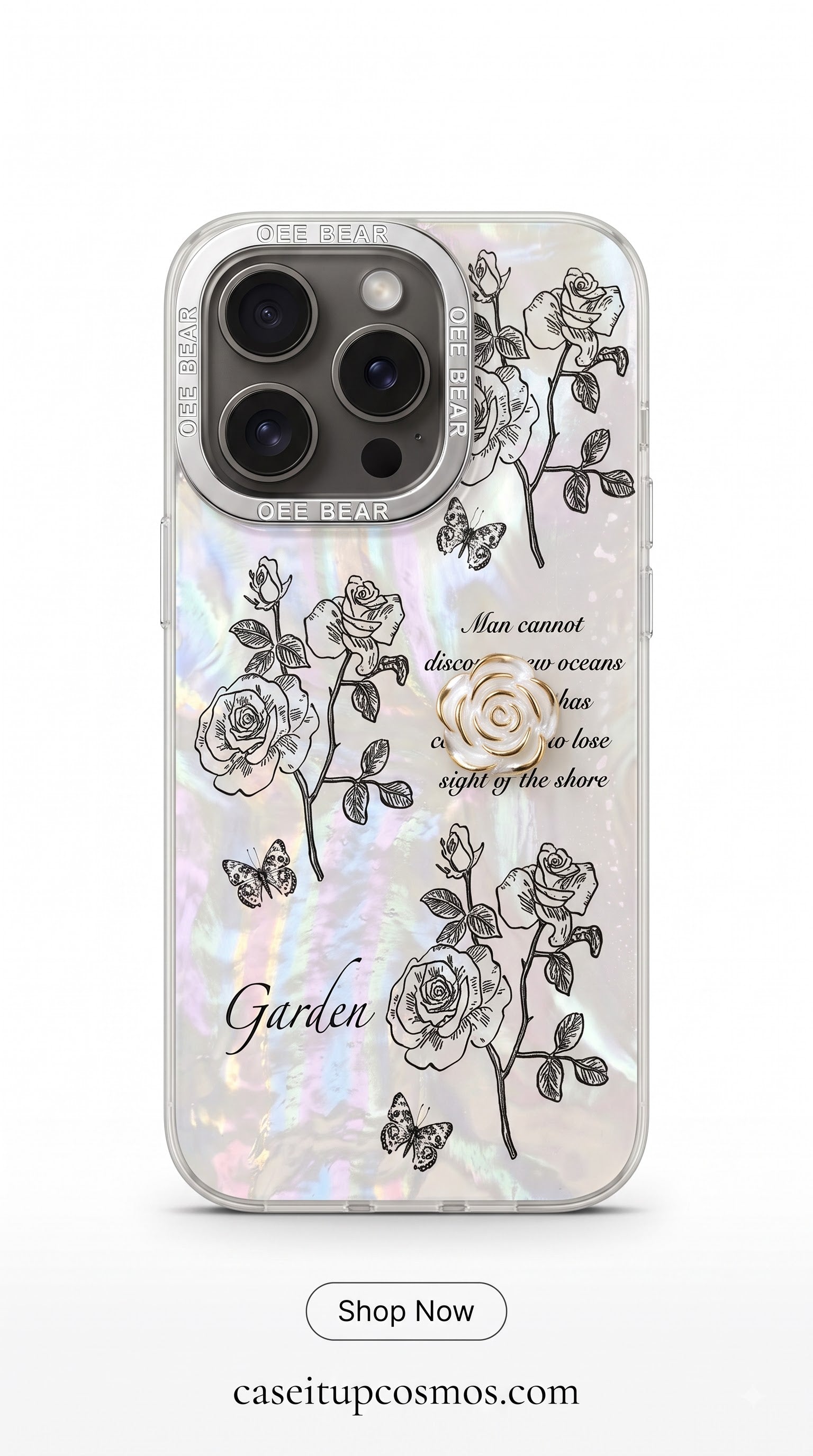 Garden Luxe™ Holographic Floral Case – Luxury Protective Phone Cover