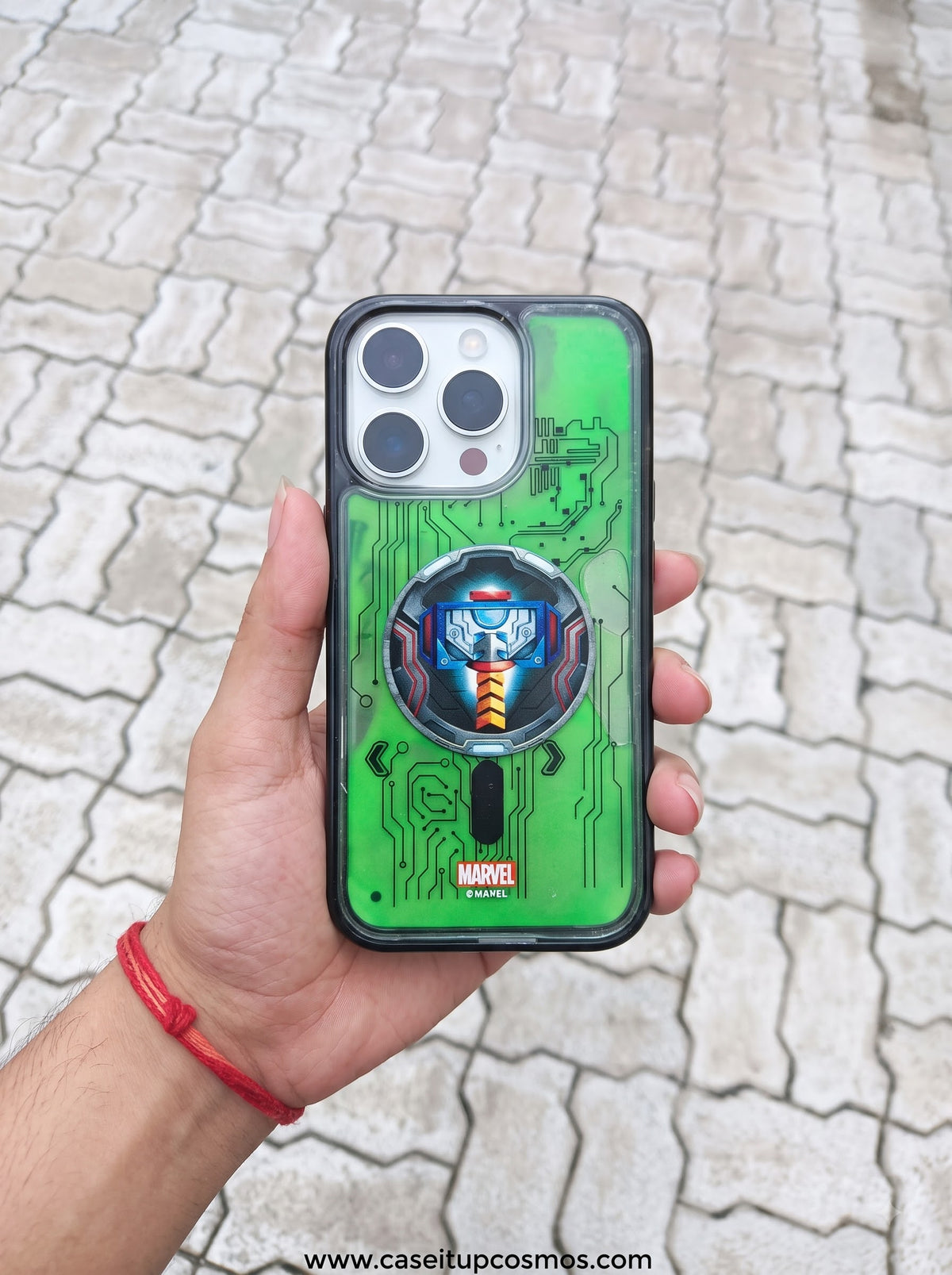 Cosmos™ Marvel Thor Hammer Cyber Circuit iPhone Case | Electric Green Edition