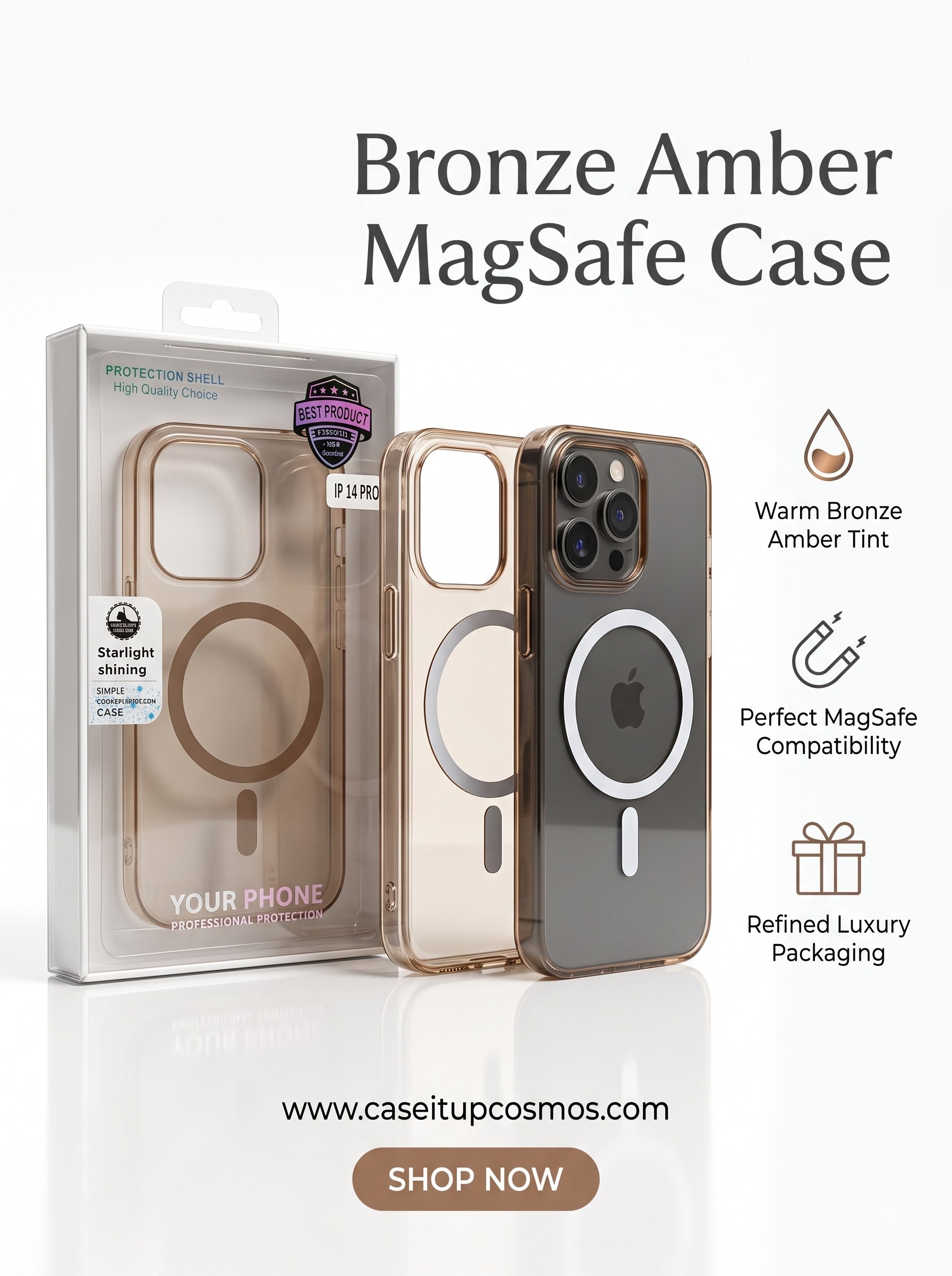 The Honey Amber Edition MagSafe iPhone Case | Anti-Yellowing Tint