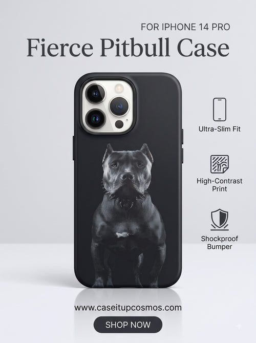 Alpha Pitbull Spiked Collar Shockproof iPhone Cover | High-Contrast Print