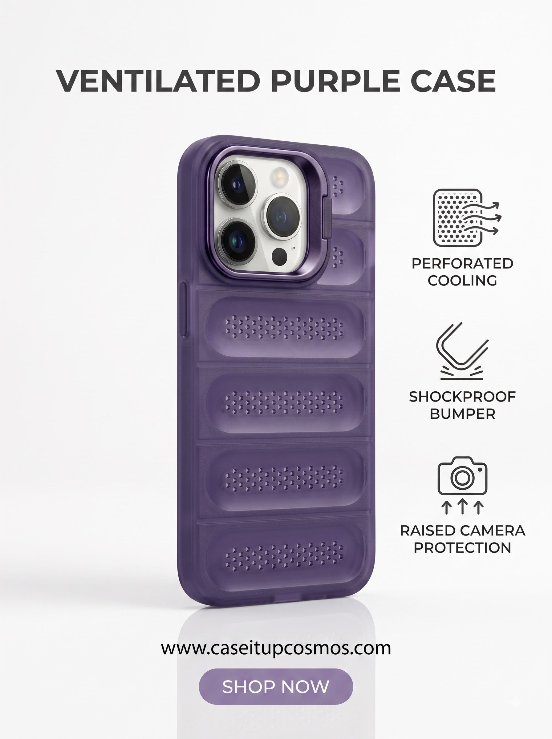 The Cyber-Cooling Armor MagSafe-Ready iPhone Case | 2-in-1 Lens Stand