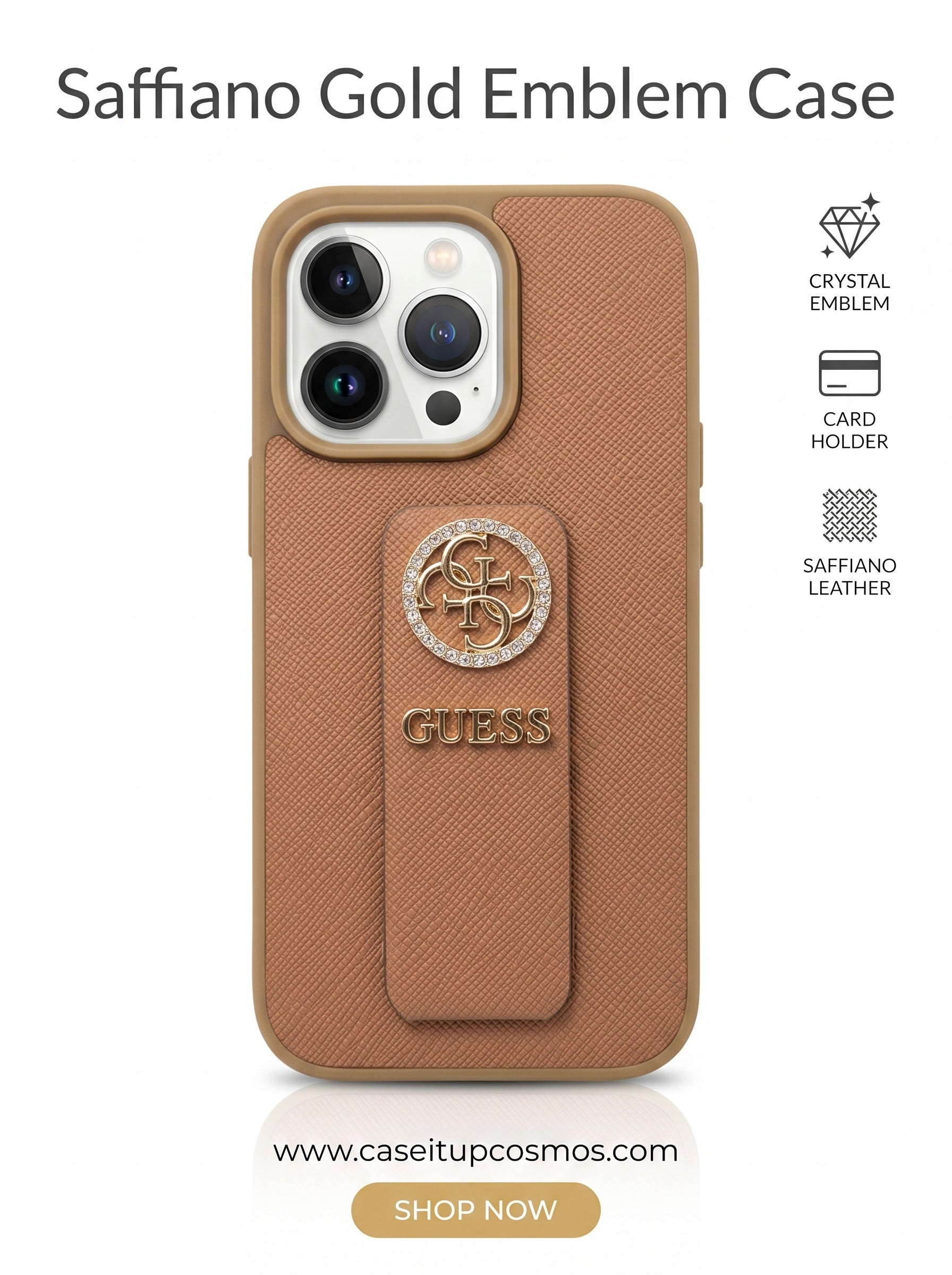 The Glamour Saffiano Leather Edition iPhone Case | Velvet Suede Interior