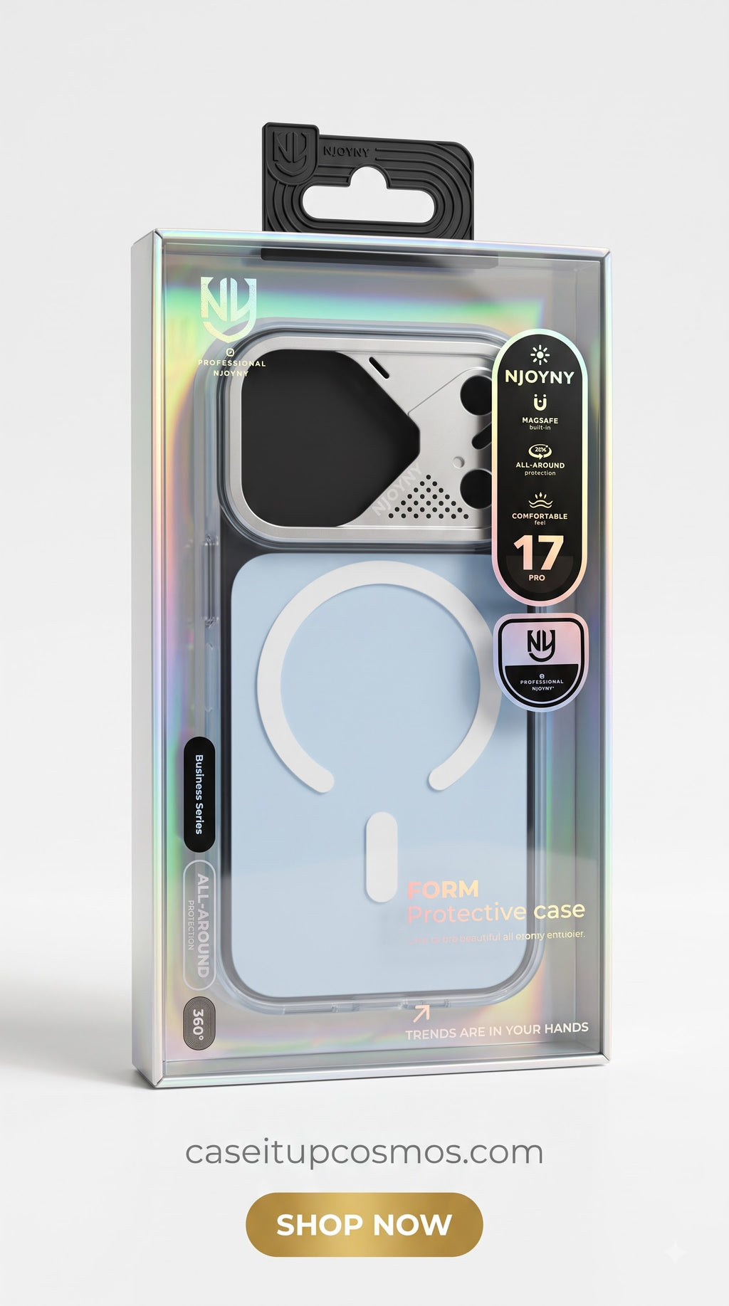 Crystal Clear MagSafe Case – Silver Mecha Visor Shield Edition
