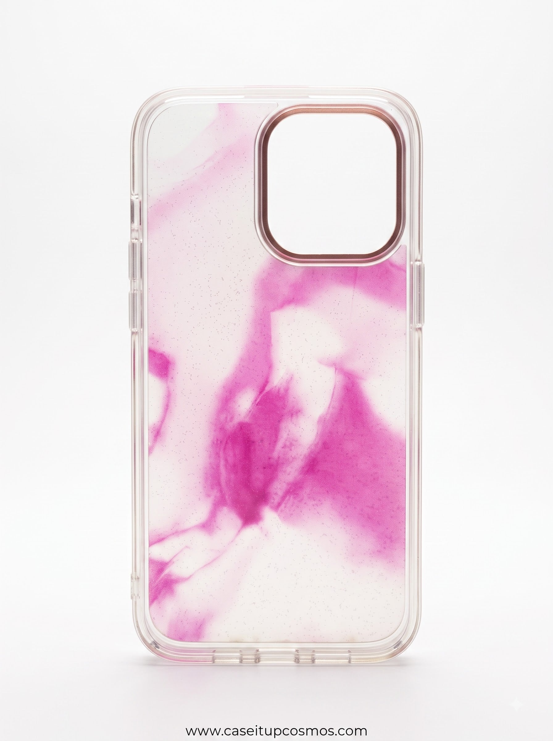 Cosmos™ Fluid Pink Swirl Marble iPhone Cover | Shockproof Clear Bumper