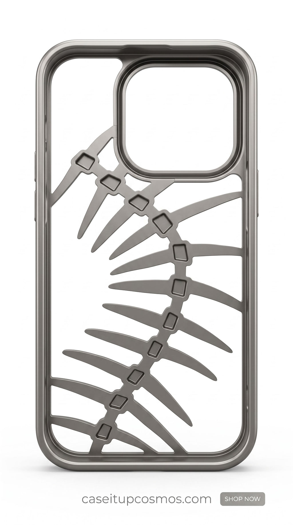 Titanium Grey Skeleton Armor Case for iPhone 15 Pro | Premium Shockproof Protective Cover