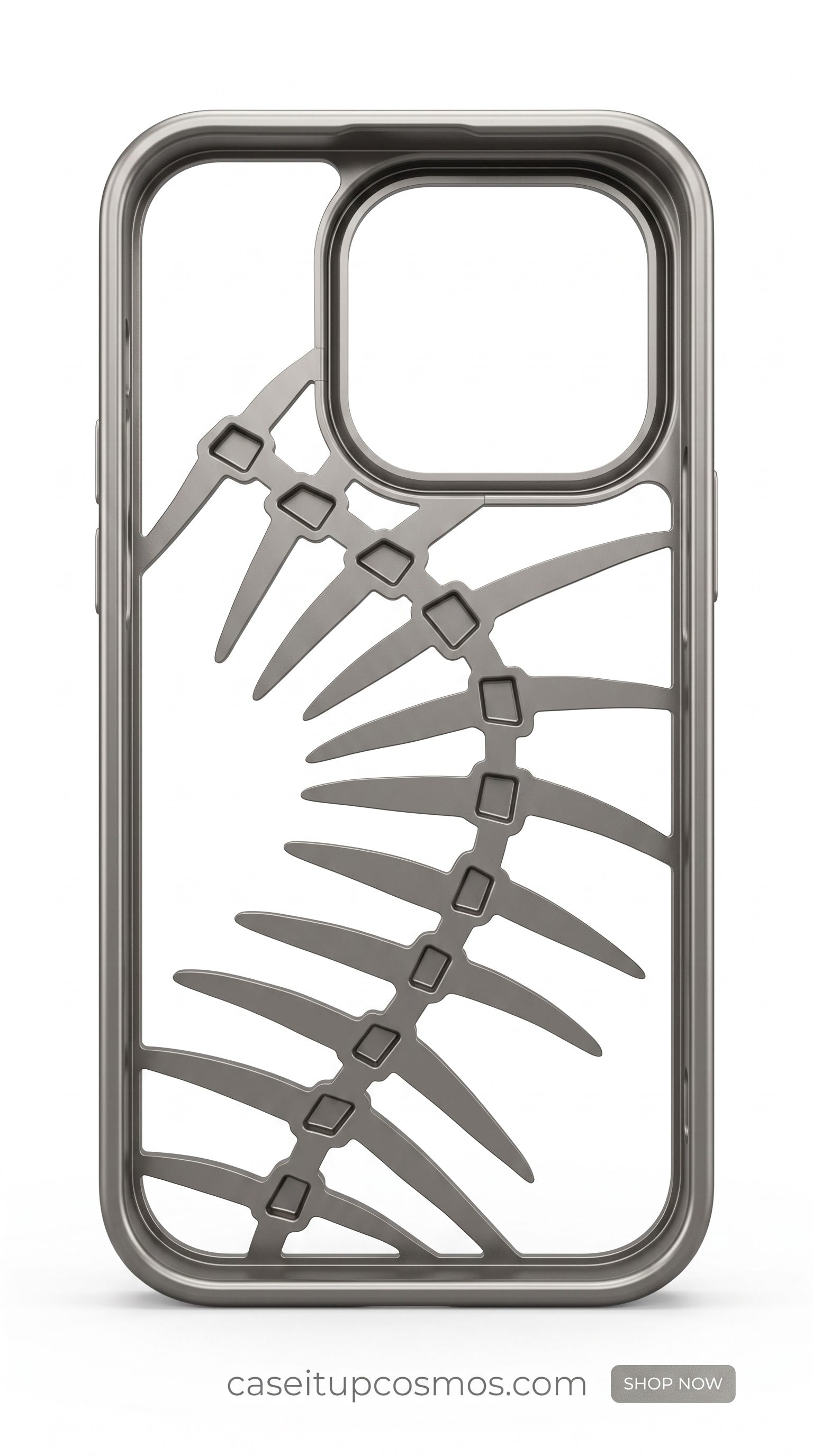 Titanium Grey Skeleton Armor Case for iPhone 15 Pro | Premium Shockproof Protective Cover