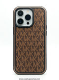 Luxury Woven Monogram Canvas iPhone Cover | Brushed Bronze Frame