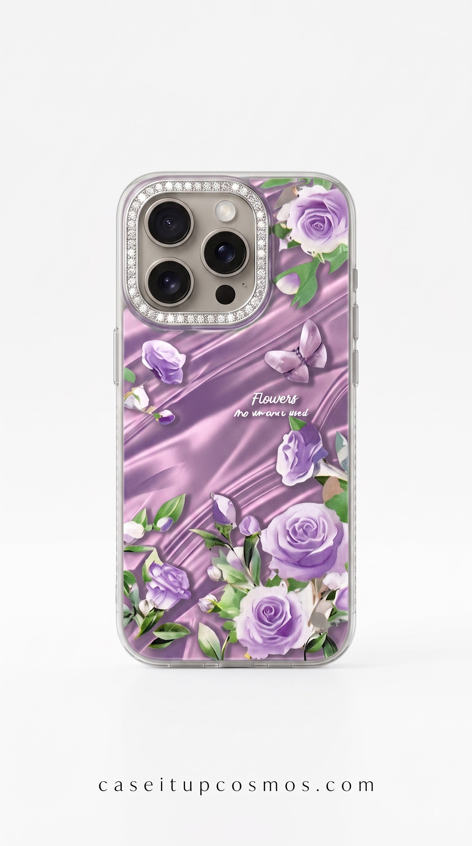 Floral Luxe Crystal Camera Phone Case – Premium Shockproof Transparent Cover
