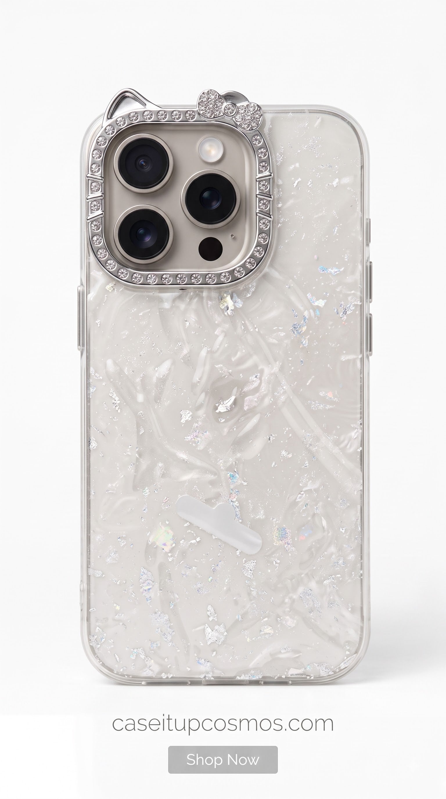 Luxury Pearl Crystal Phone Case – Glitter Shockproof Transparent Cover