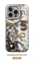 Luxury Charm Marble Case – Premium Crystal Bow Phone Cover