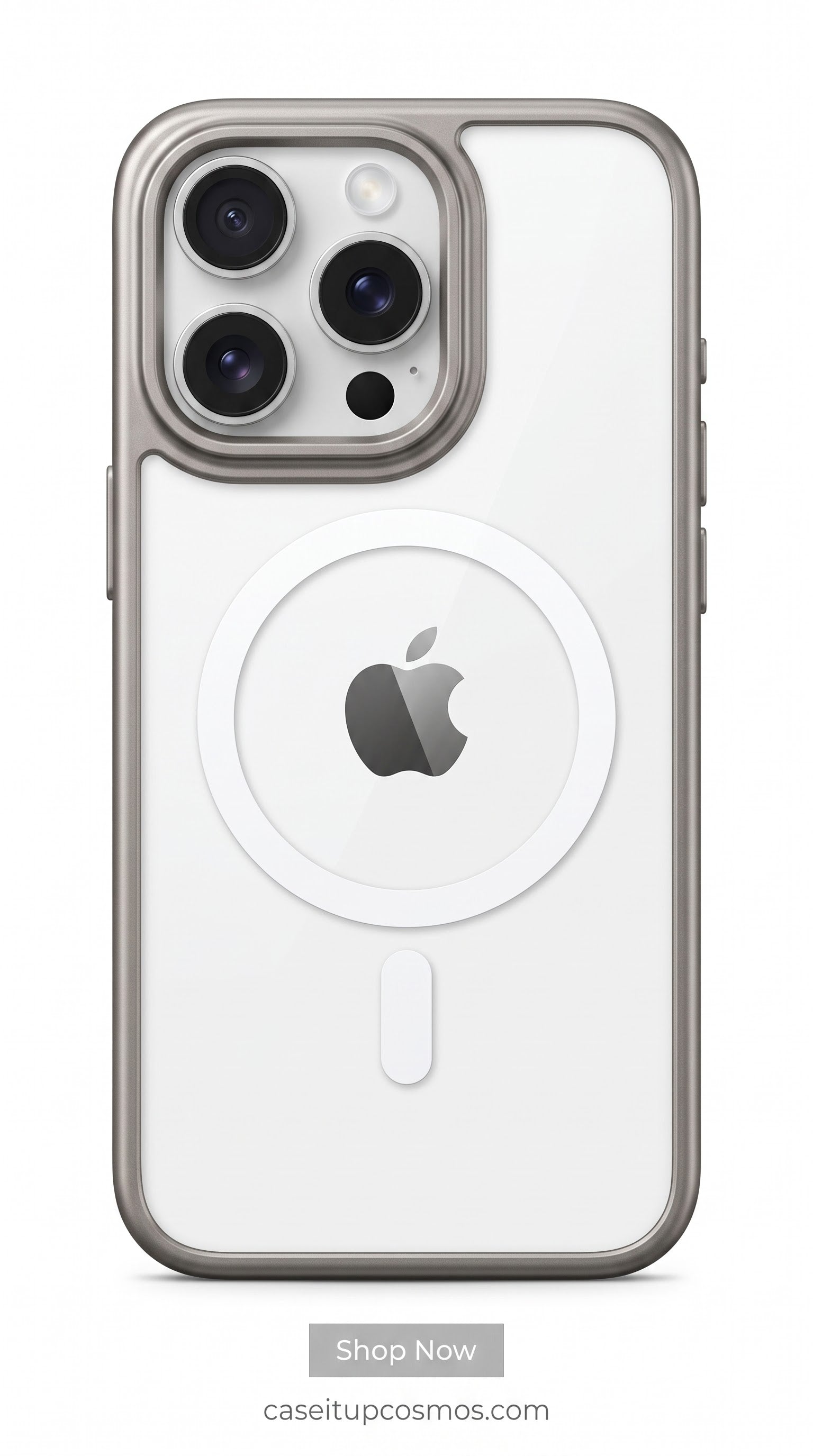 MagSafe Frosted Clear Case with Premium Metal Camera Frame for iPhone | Crystal Clear Shockproof Cover