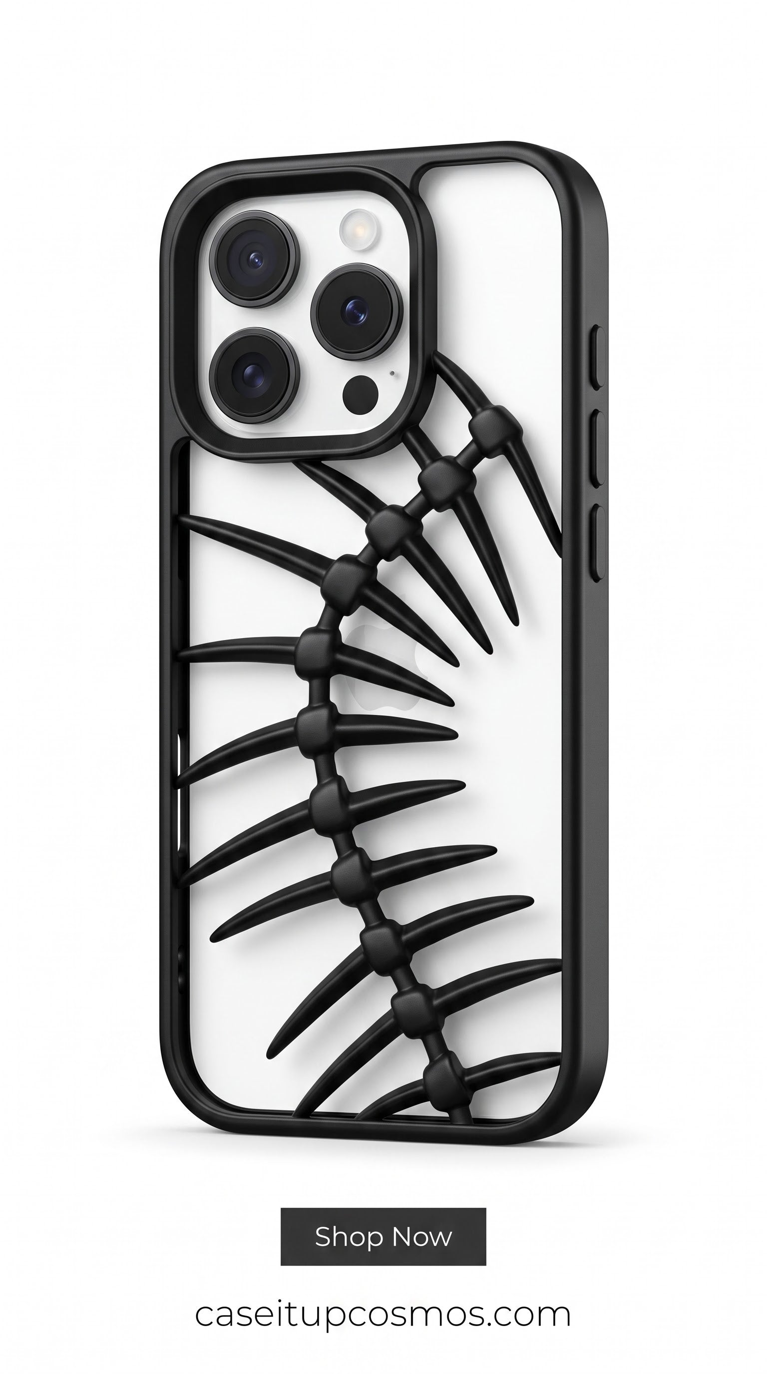 Titanium Grey Skeleton Armor Case for iPhone 15 Pro | Premium Shockproof Protective Cover