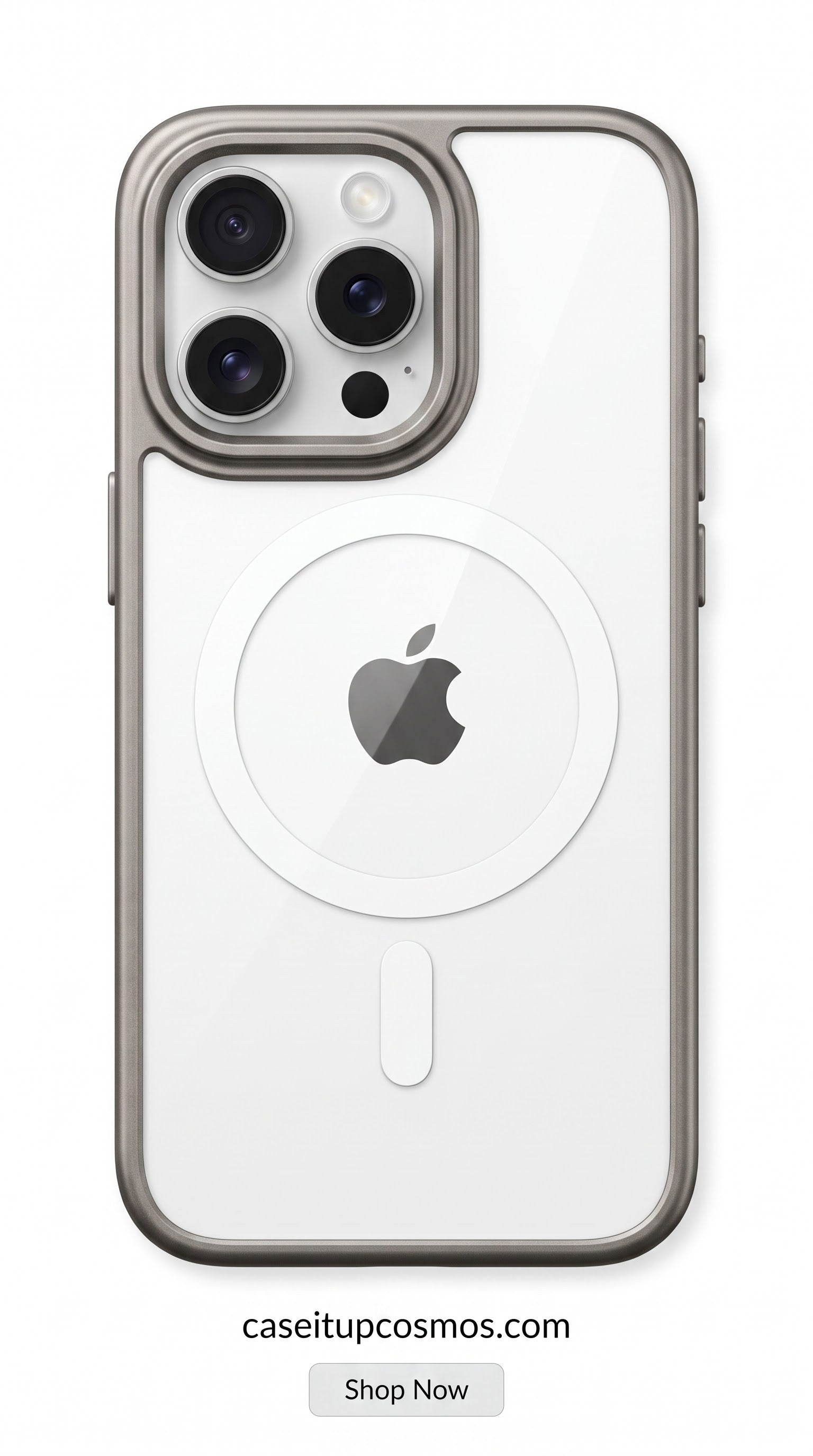 MagSafe Frosted Clear Case with Premium Metal Camera Frame for iPhone | Crystal Clear Shockproof Cover