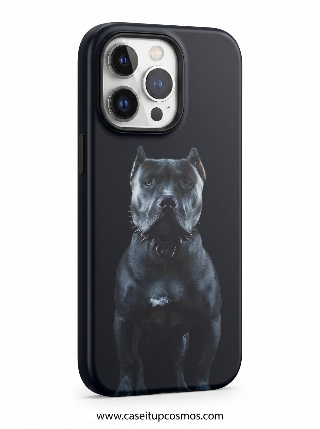 Alpha Pitbull Spiked Collar Shockproof iPhone Cover | High-Contrast Print