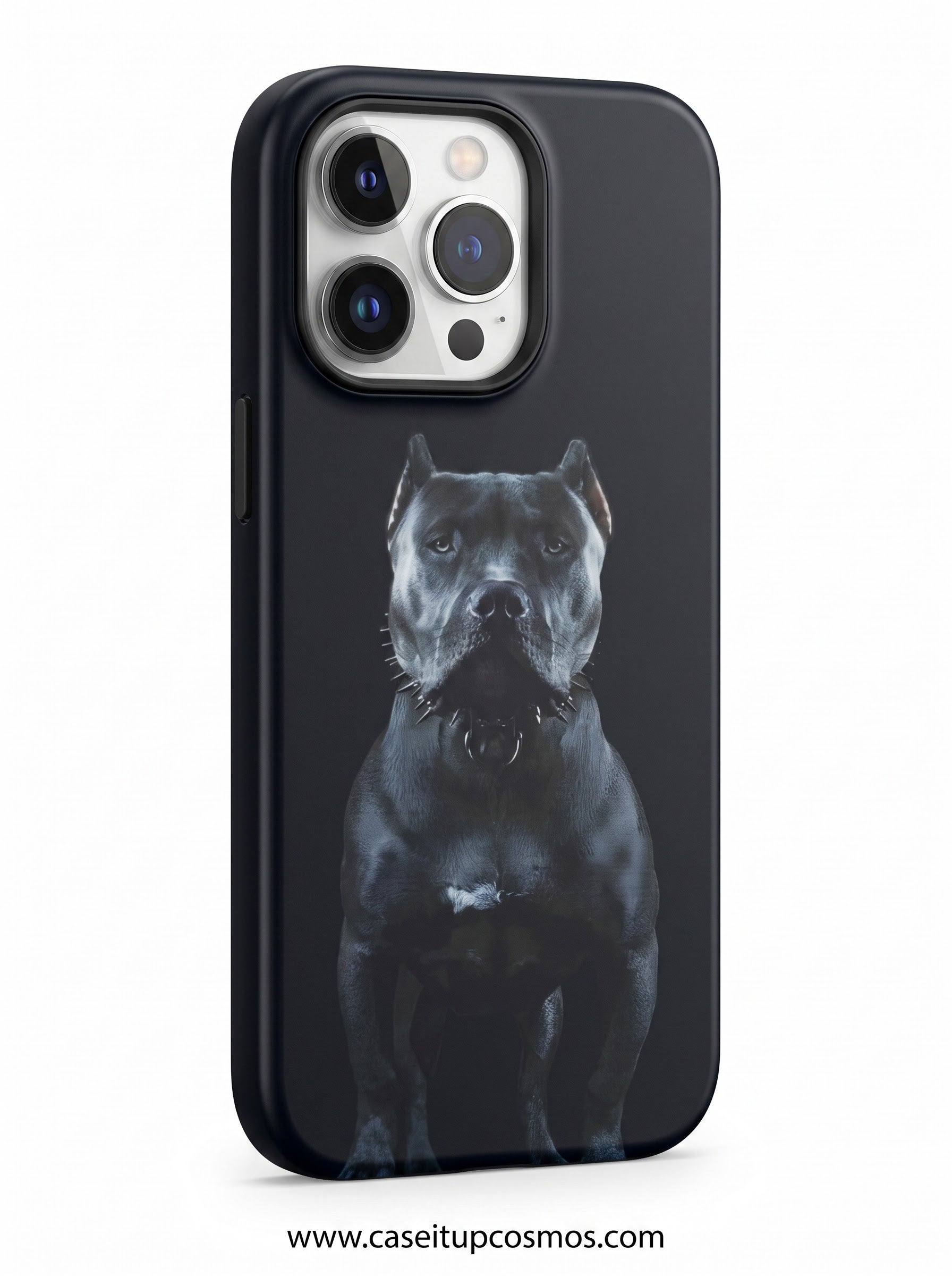 Alpha Pitbull Spiked Collar Shockproof iPhone Cover | High-Contrast Print