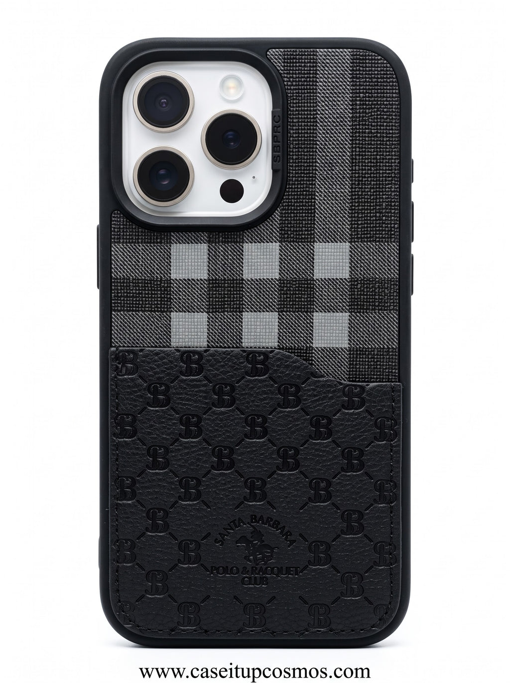 The Old Money Monochrome Edition Plaid Leather Case for iPhone
