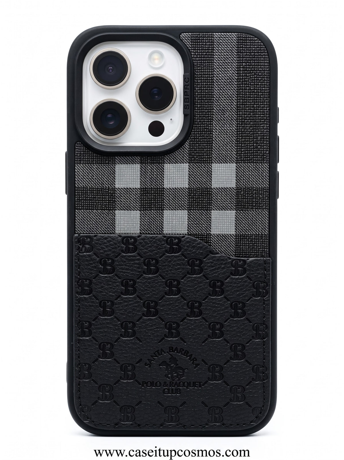 The Old Money Monochrome Edition Plaid Leather Case for iPhone