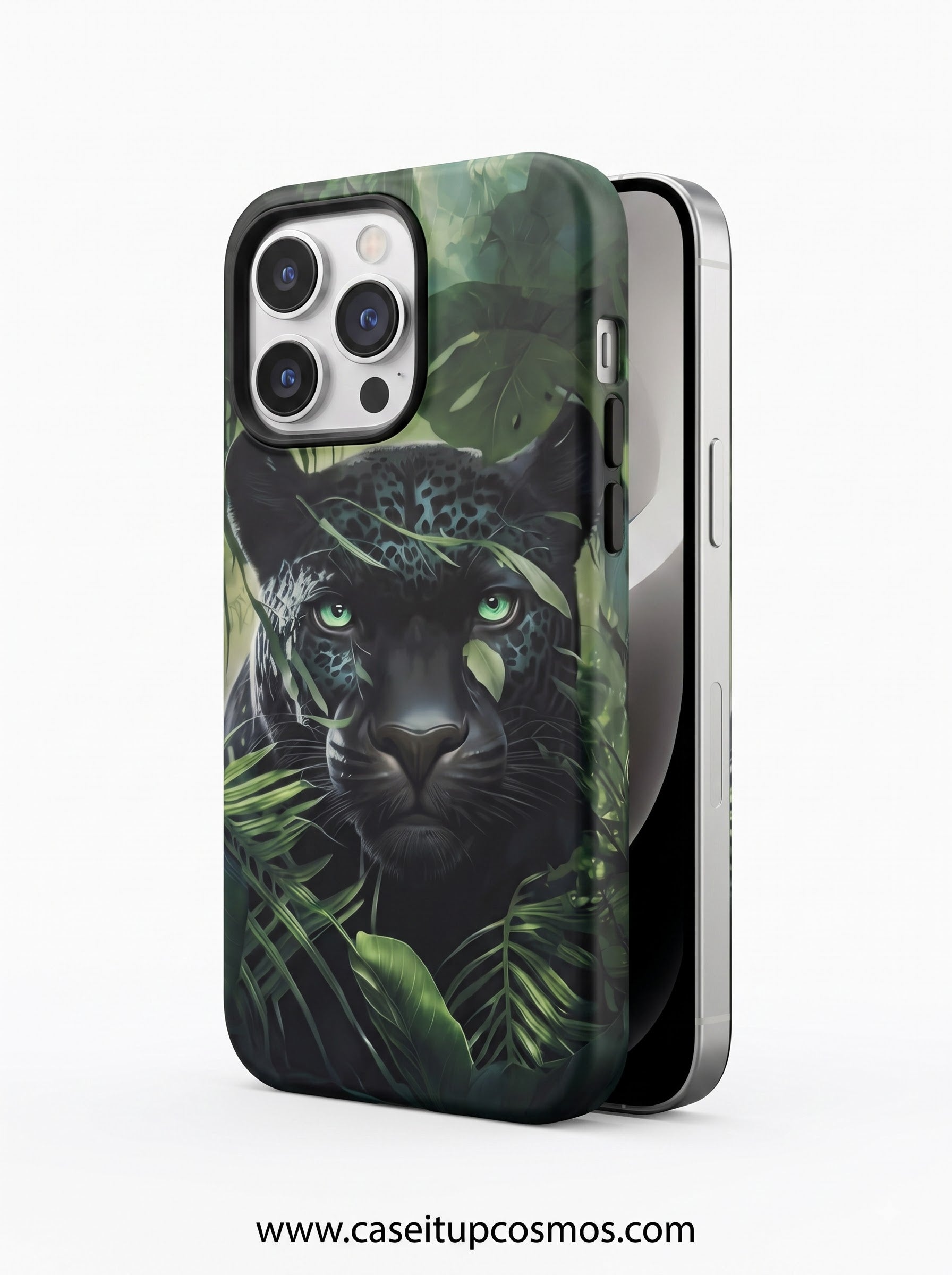 Shadow Panther Tropical Rainforest Shockproof iPhone Cover | 3D Full-Wrap Print
