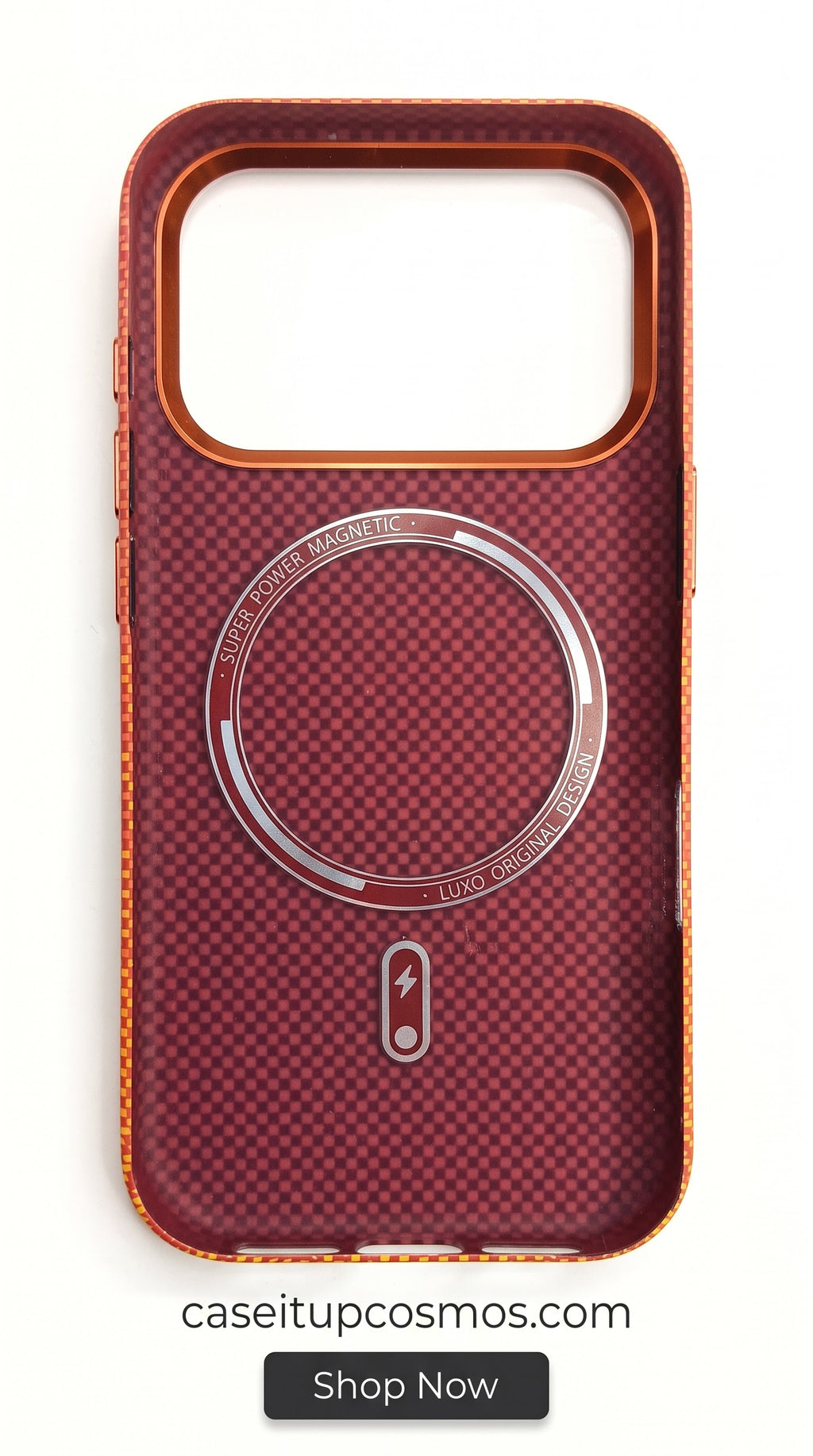 Sunset Pixel Grid MagSafe Case – Copper Visor Edition