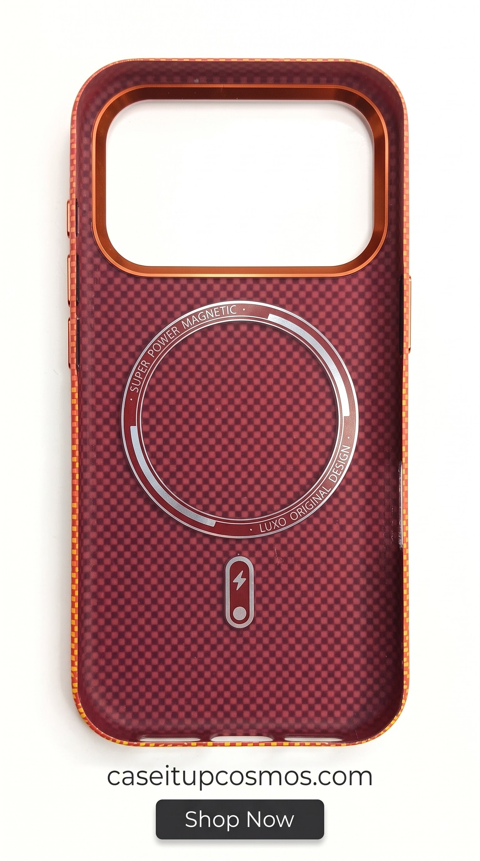 Sunset Pixel Grid MagSafe Case – Copper Visor Edition