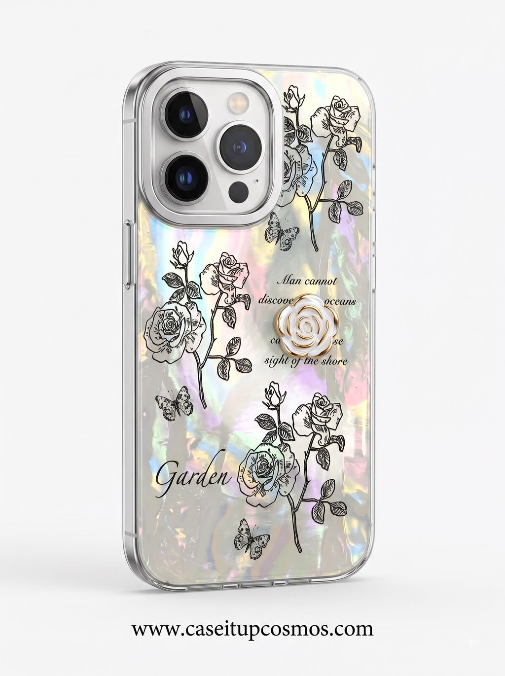 Garden Luxe™ Holographic Floral Case – Luxury Protective Phone Cover