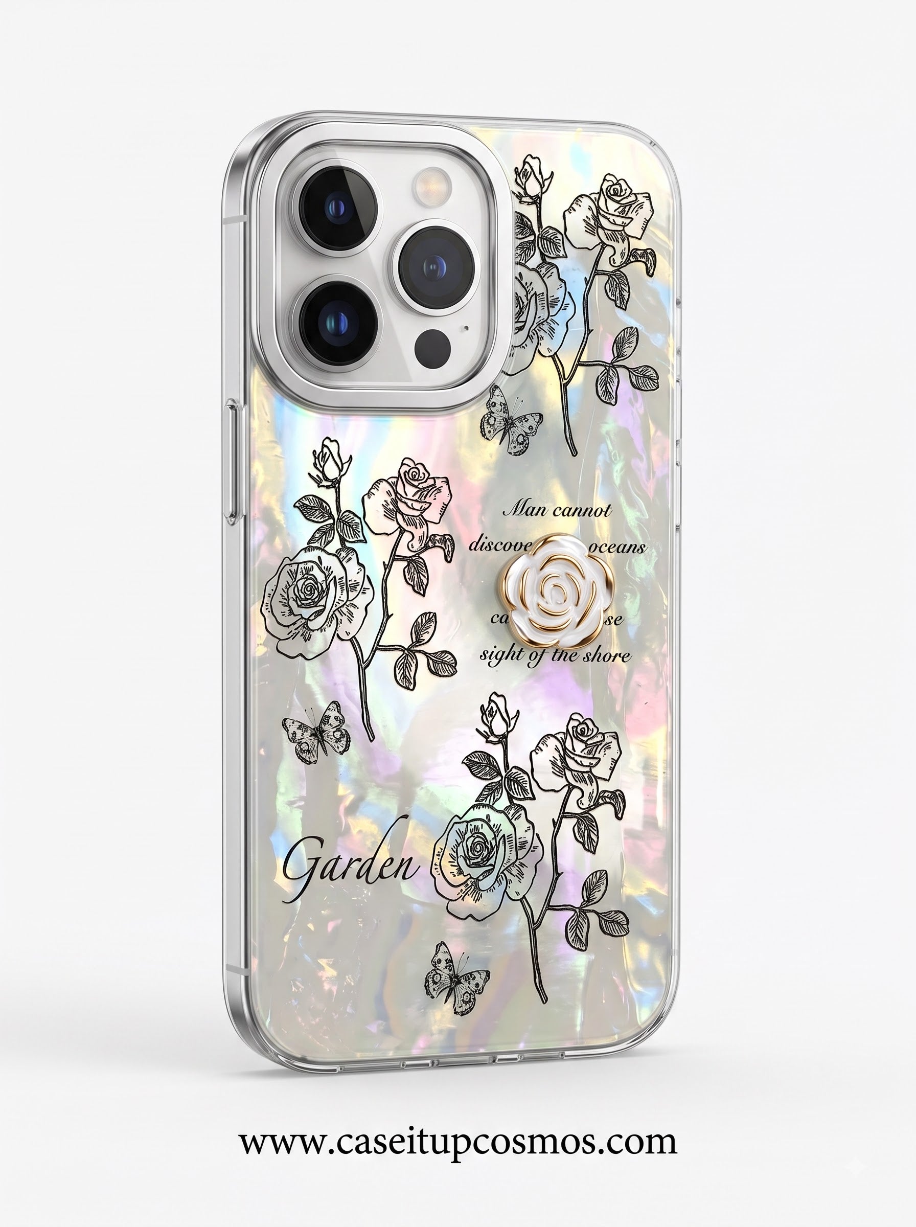 Garden Luxe™ Holographic Floral Case – Luxury Protective Phone Cover