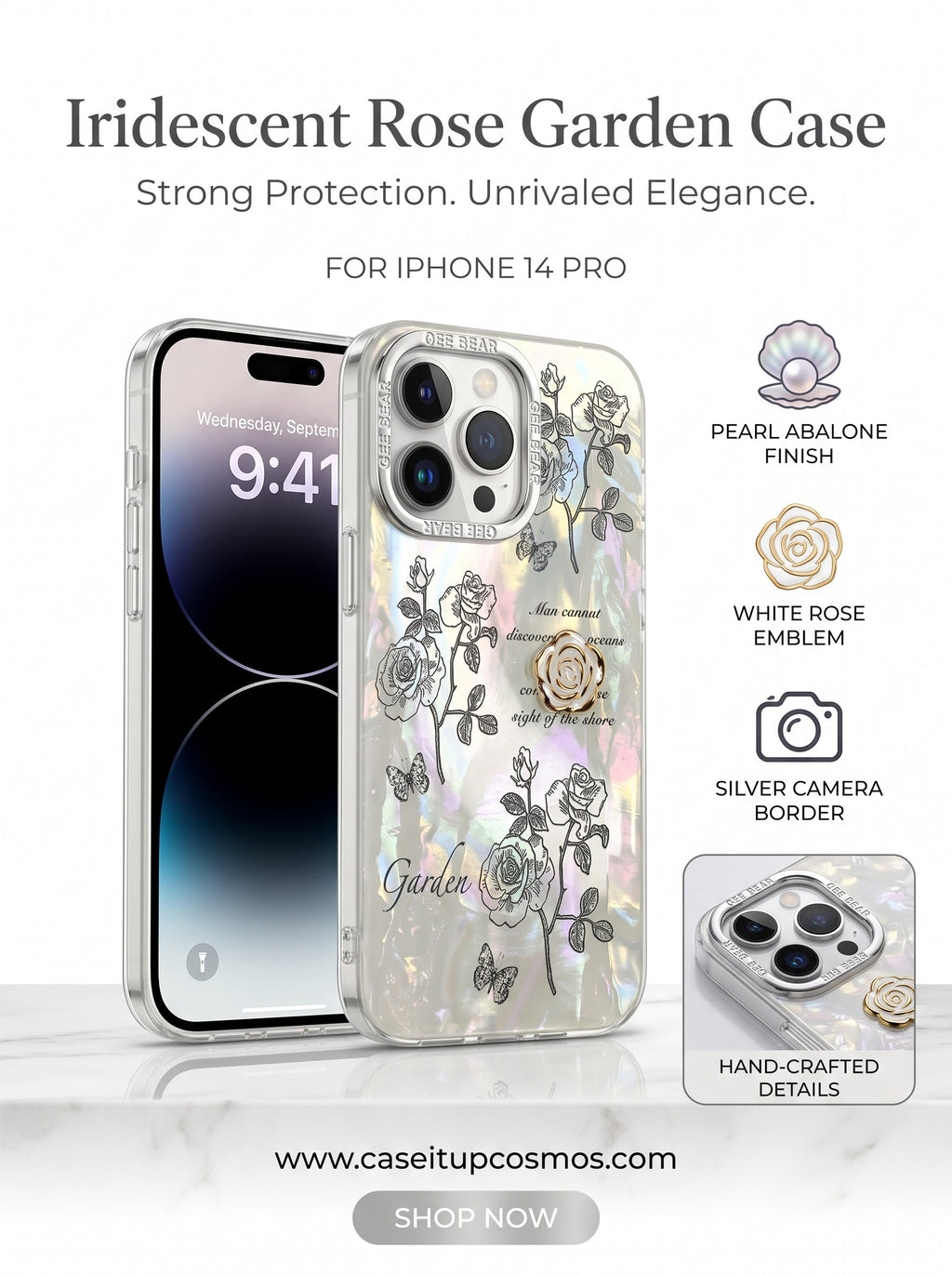 Garden Luxe™ Holographic Floral Case – Luxury Protective Phone Cover