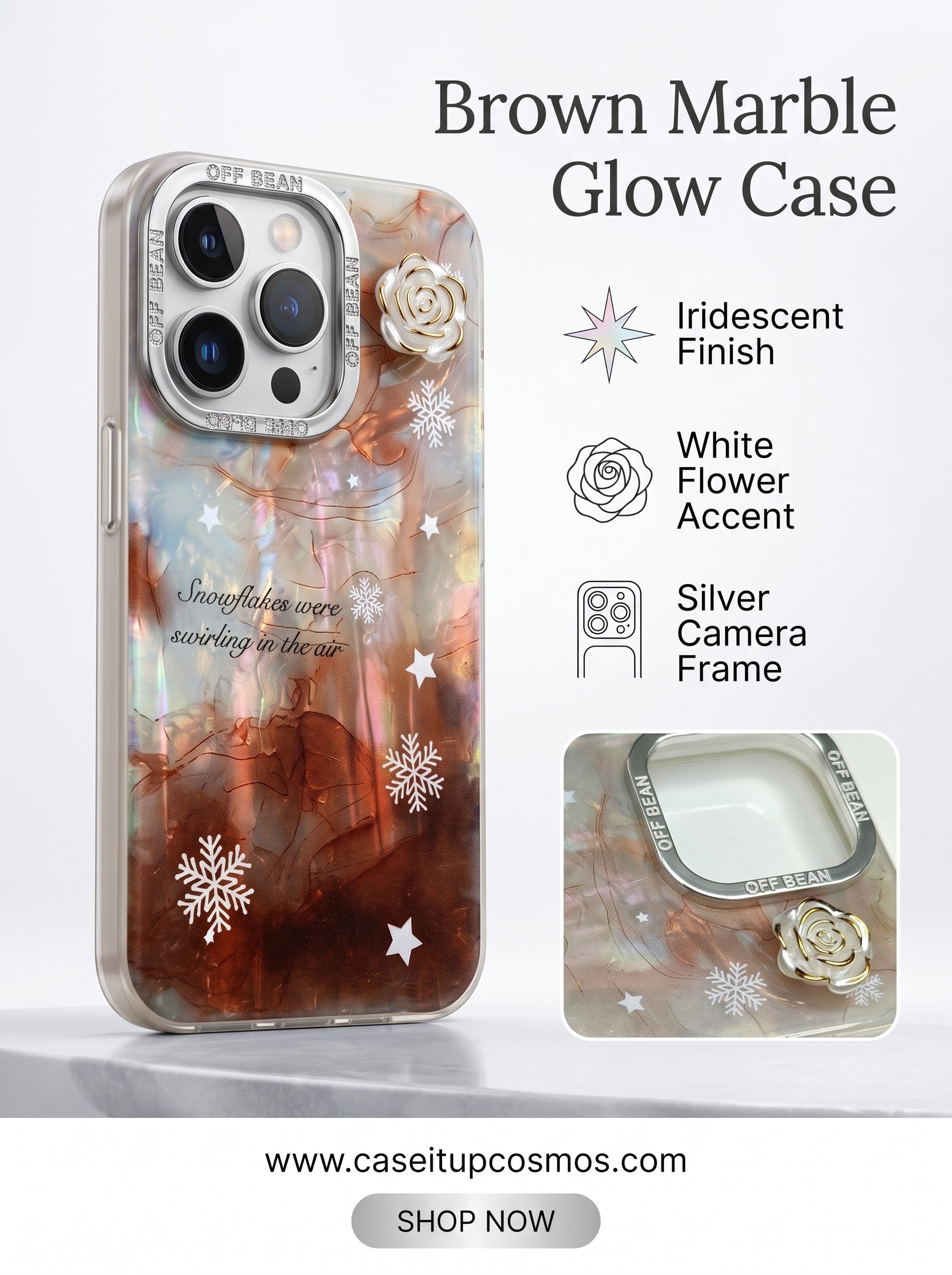 Garden Luxe™ Holographic Floral Case – Luxury Protective Phone Cover