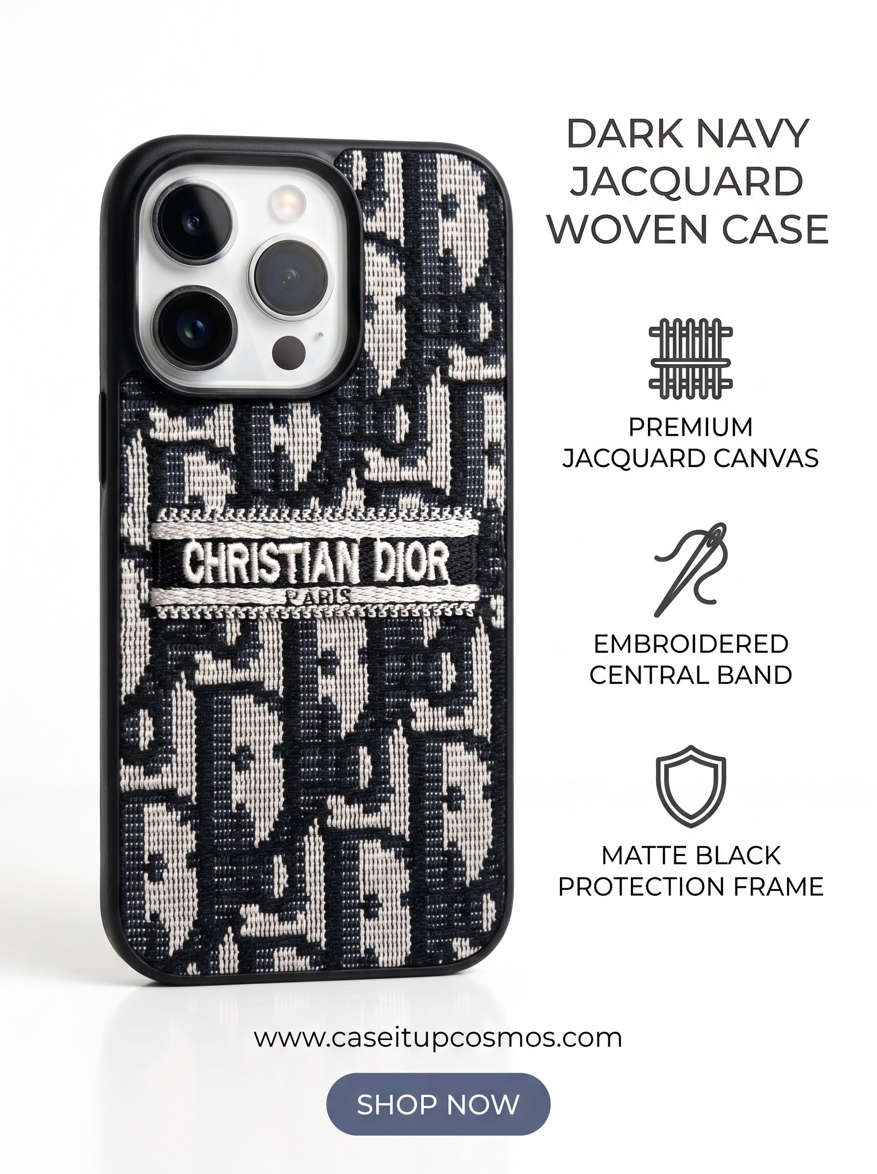 The Parisian Canvas Monogram Edition iPhone Case | Shockproof Matte Frame