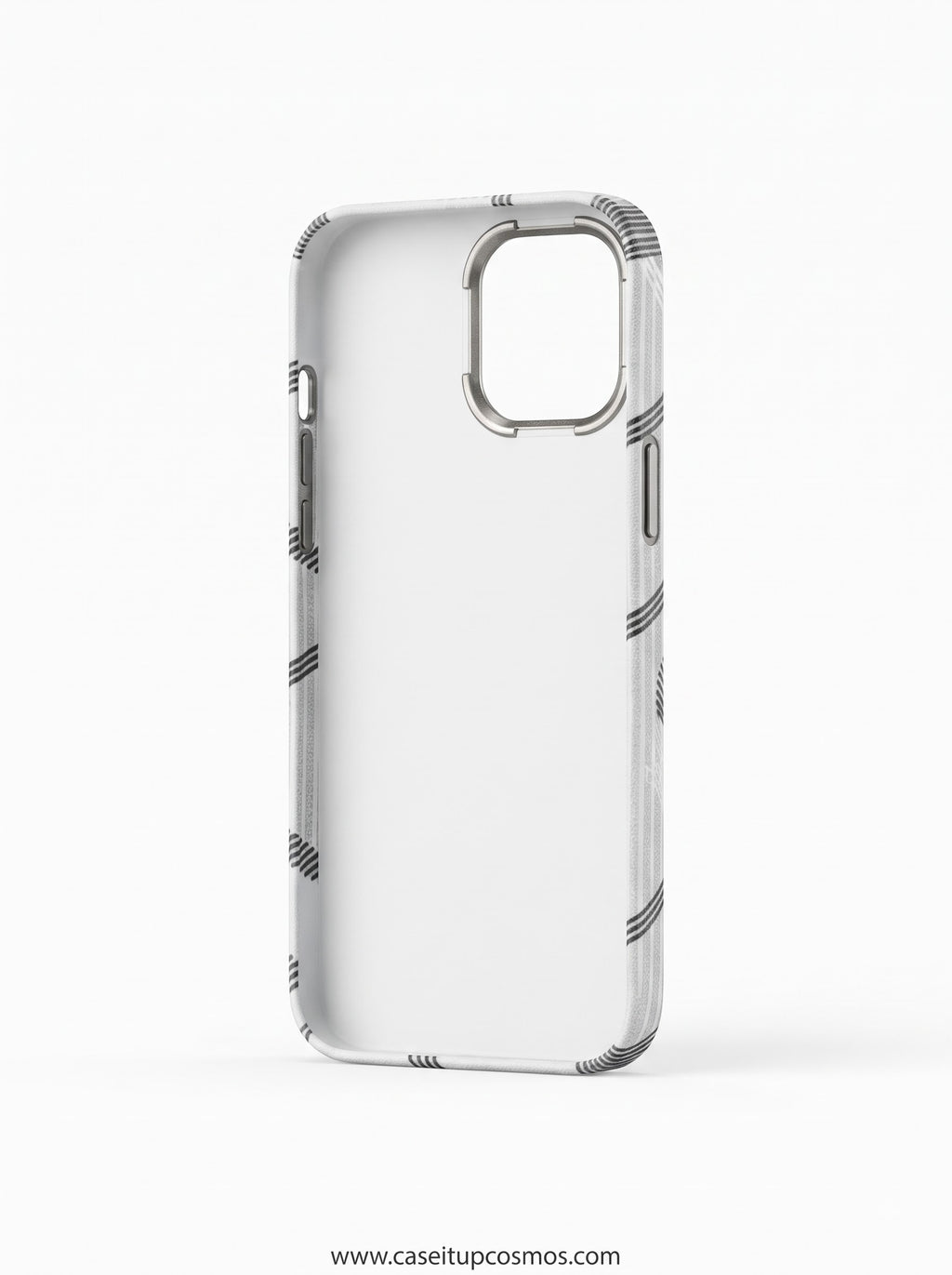 Cosmos Dior Geometric Diamond Canvas iPhone Case | Brushed Alloy Camera Bezel