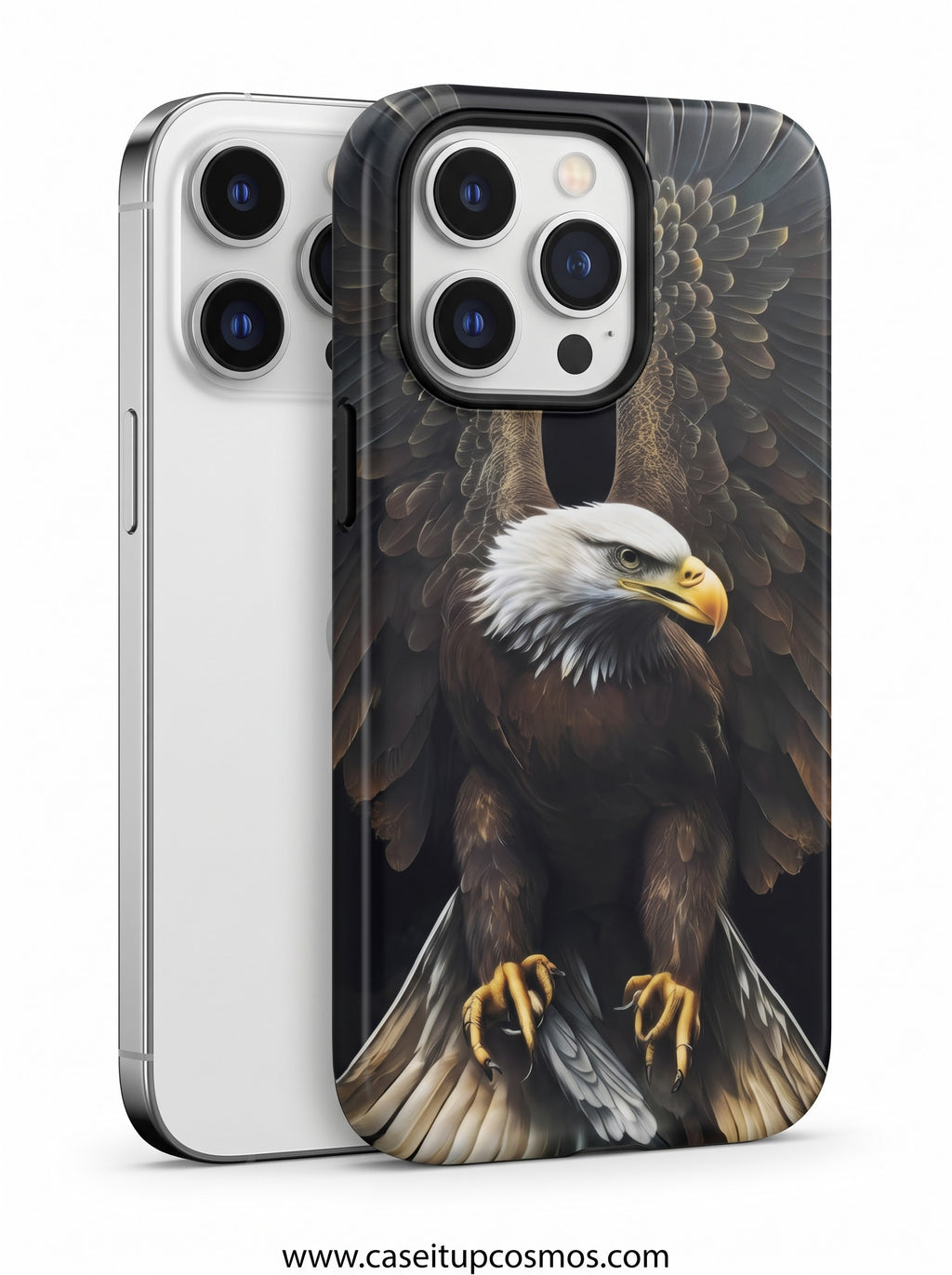 Photorealistic Flying Bald Eagle Armor iPhone Cover | 3D Full-Wrap Print